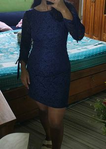 Elegant Navy Lace Dress