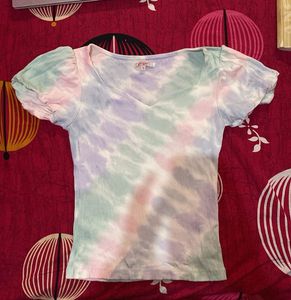 Tie-Dye Puff Sleeve Top