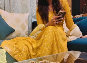 Mustard Yellow Gown Anarkali Kurta
