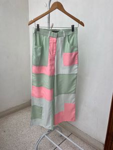 Patchwork Wide Leg Trousers