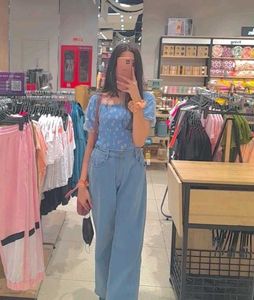 blue floral top