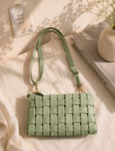 Mint Green Woven Clutch
