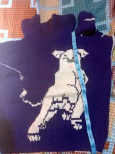 Hand made Knit Sweater with Dog Gr