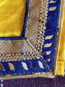 4-6 years kids Yellow Kurta with Blue patiya