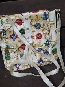 Embroidered Clutch and Handbag Set