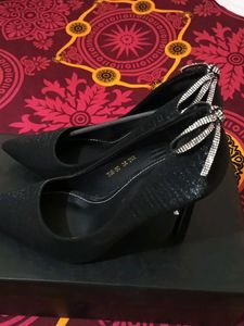 Sparkly Black Stiletto Heels