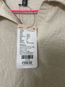 Cream Textured Collared Top