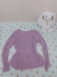 Lilac Sheer V-Neck Top