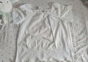Chic White Eyelet Top