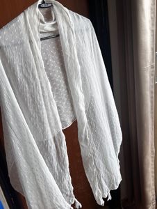 Elegant White Dupatta Scarf