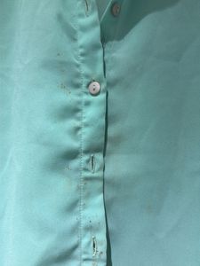 Chic Aqua Blue Button-Down Blouse