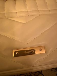 White Aldo quilted crossbody bag with gold chain