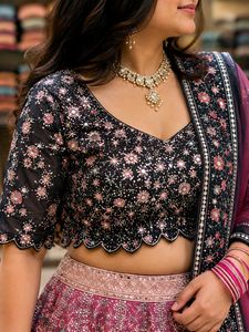 Mirror &amp; Sequin Work Lehenga