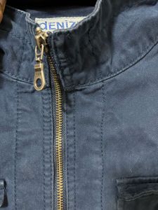 Blue Casual Jacket with Zipper