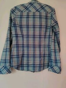 Blue Plaid Flannel Shirt