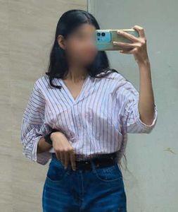 Korean Striped V-Neck Casual shirt