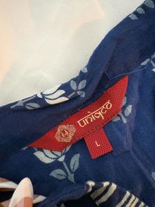 Blue Floral Print Kurta