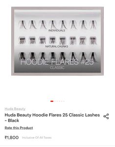 Huda Beauty Hoodie Flares #25 and lash glue