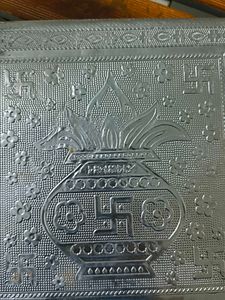 Embossed Silver cover Pooja Chowki