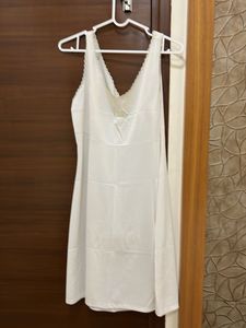 Elegant White Lace Trim Nighty