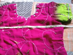 Stunning Pink &amp; Green Lehenga Choli Set