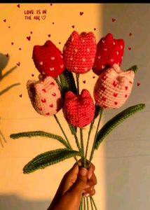 Handmade Crochet Tulip Bouquet