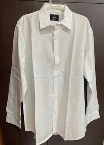 H&M White Pure Linen Shirt