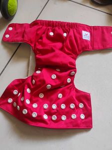 Red Cloth Diaper with Snaps
