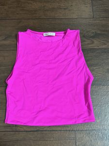Zara Pink Sleeveless Crop Top