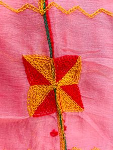 Pink Jaipuri Embroidery Dupatta