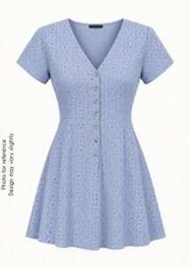 WestSide Light Blue Eyelet Dress