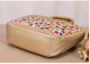 Embroidered Heart-Shaped Handbag