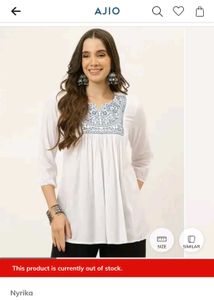 Off white Embroidered Tunic Top