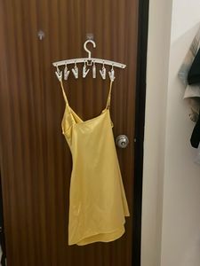 Yellow Satin Slip Dress