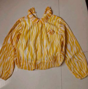 Yellow & White Print Blouse