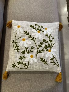 Embroidered Daisy Cushion Cover-2
