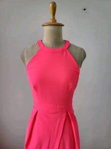 Stunning Hot Pink Halter Neck Dress