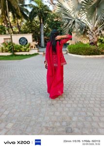 Elegant Red Kurta Set with Embellishments