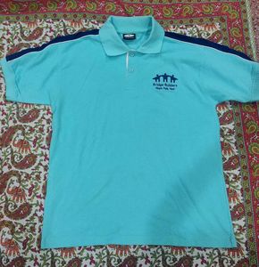 Aqua Blue Polo Men T-Shirt