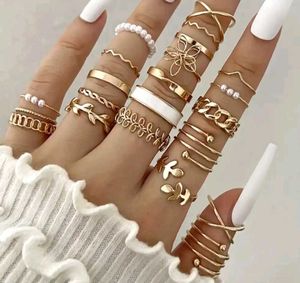 Boho Stacking Ring Set - Gold Tone