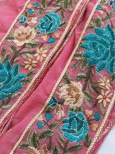 Embroided Dupatta With Lace Work