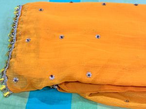 Mustard Yellow Sari (Ready To Wear)