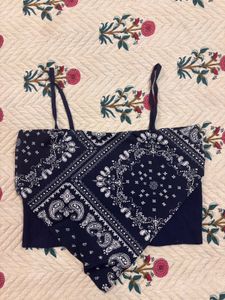 Bandana Print Crop Top