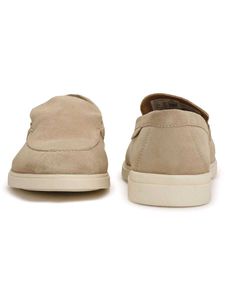 Men's Biege Leather Suede Loafers