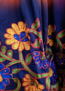 GEORGETTE MIRRORWORK SAREE WITH FALL