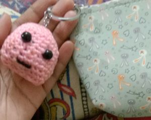 Handmade Pink Ghost Crochet Keychain 👻💖