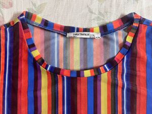 Colorful Striped Sheer Top