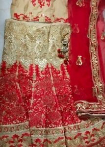 Elegant Red &amp; Gold Lehenga Choli