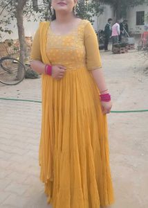 Beautiful Yellow Anarkali Gown