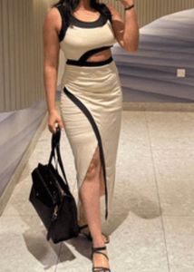 Chic Two-Piece Cutout Midi Dress